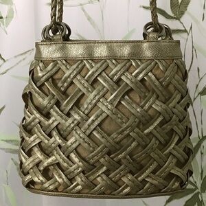 Vintage Gold Woven Women's Bag